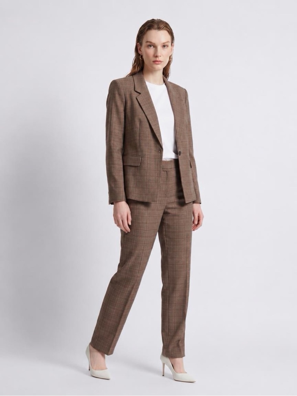 Liverpool Brown Houndstooth Pantsuit